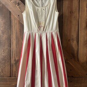 Anthropologie by Snak | Fit and Flare Dress Beaded Bodice Pleated Skirt 6